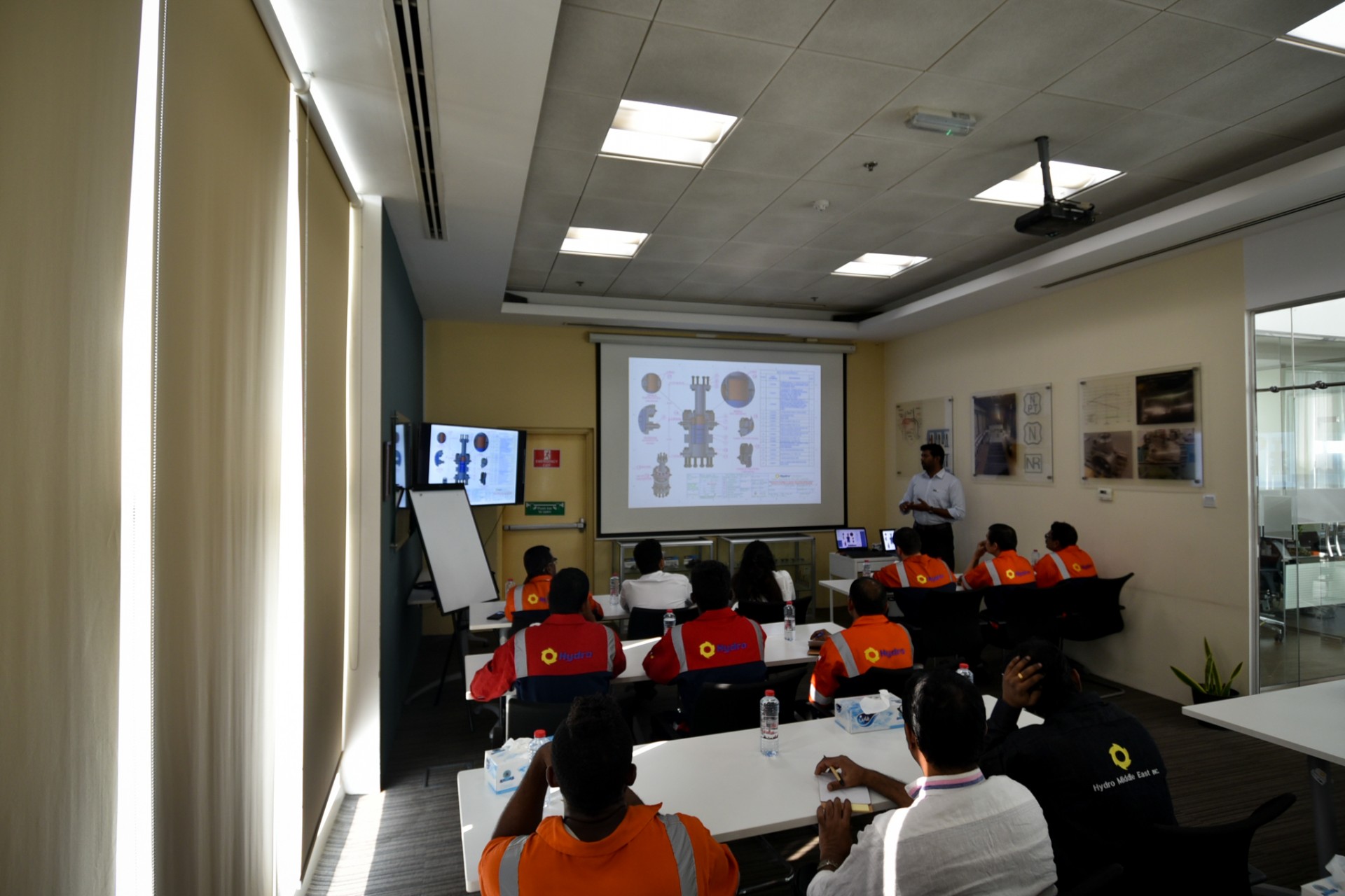 a group of people in a room